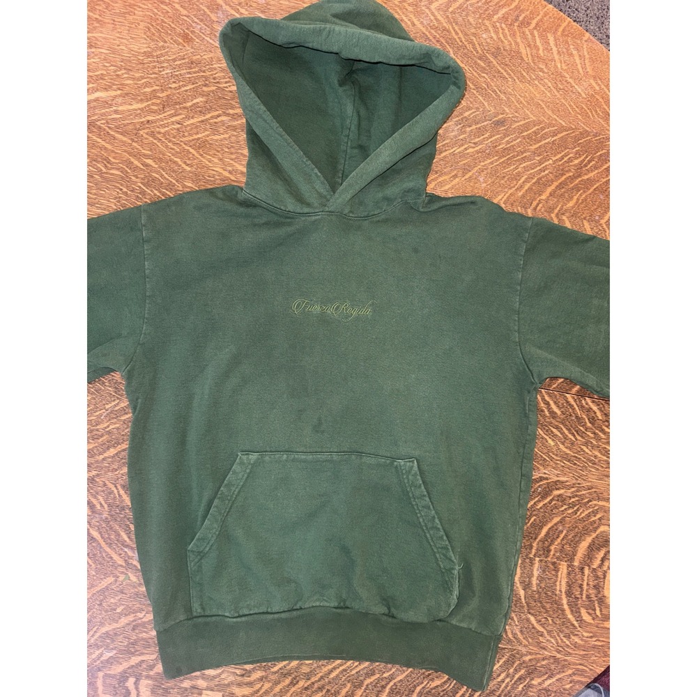 Fuerza Regida Hoodie Mens Large Green Embroidered Graphic Band Sweatshirt